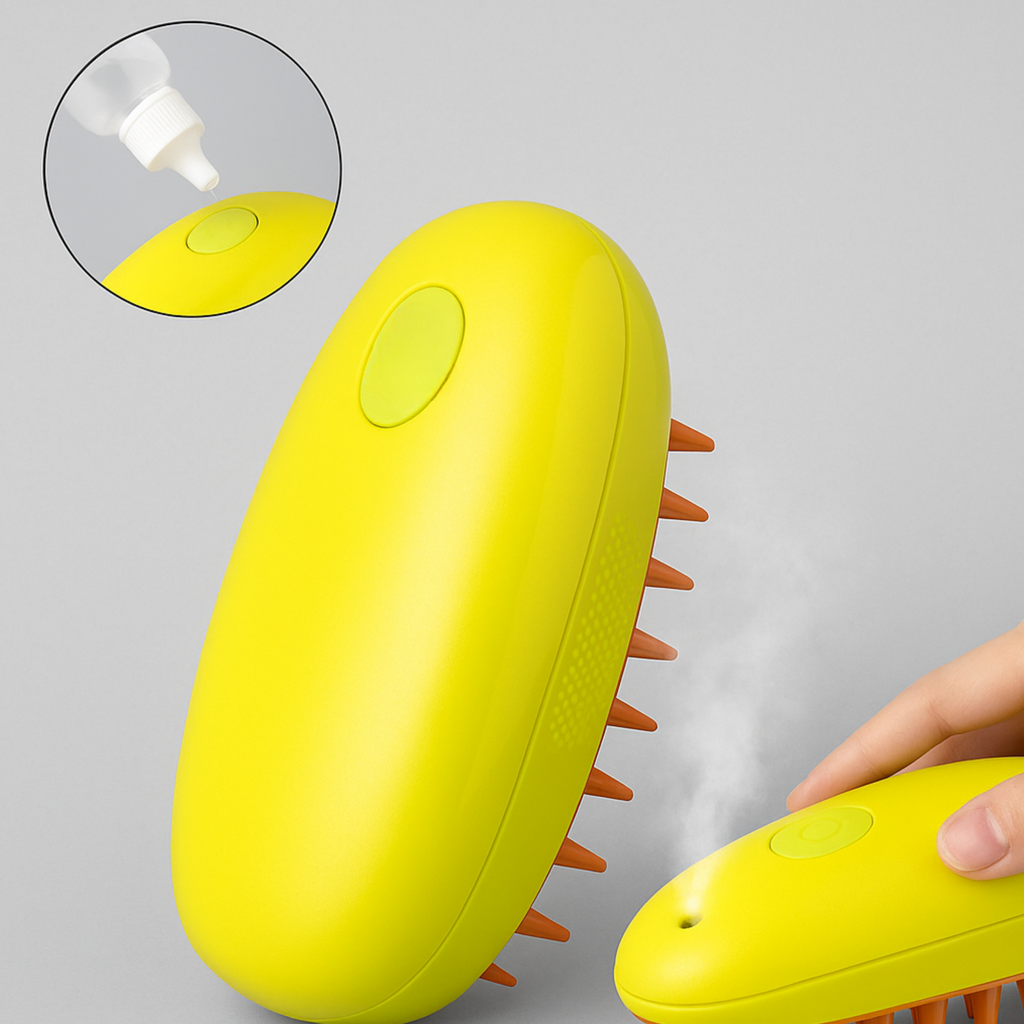 Brosse Vapeur Électrique 3 en 1 pour Animaux – Pulvérisateur, Massage et Toilettage Chiens & Chats Ma boutique