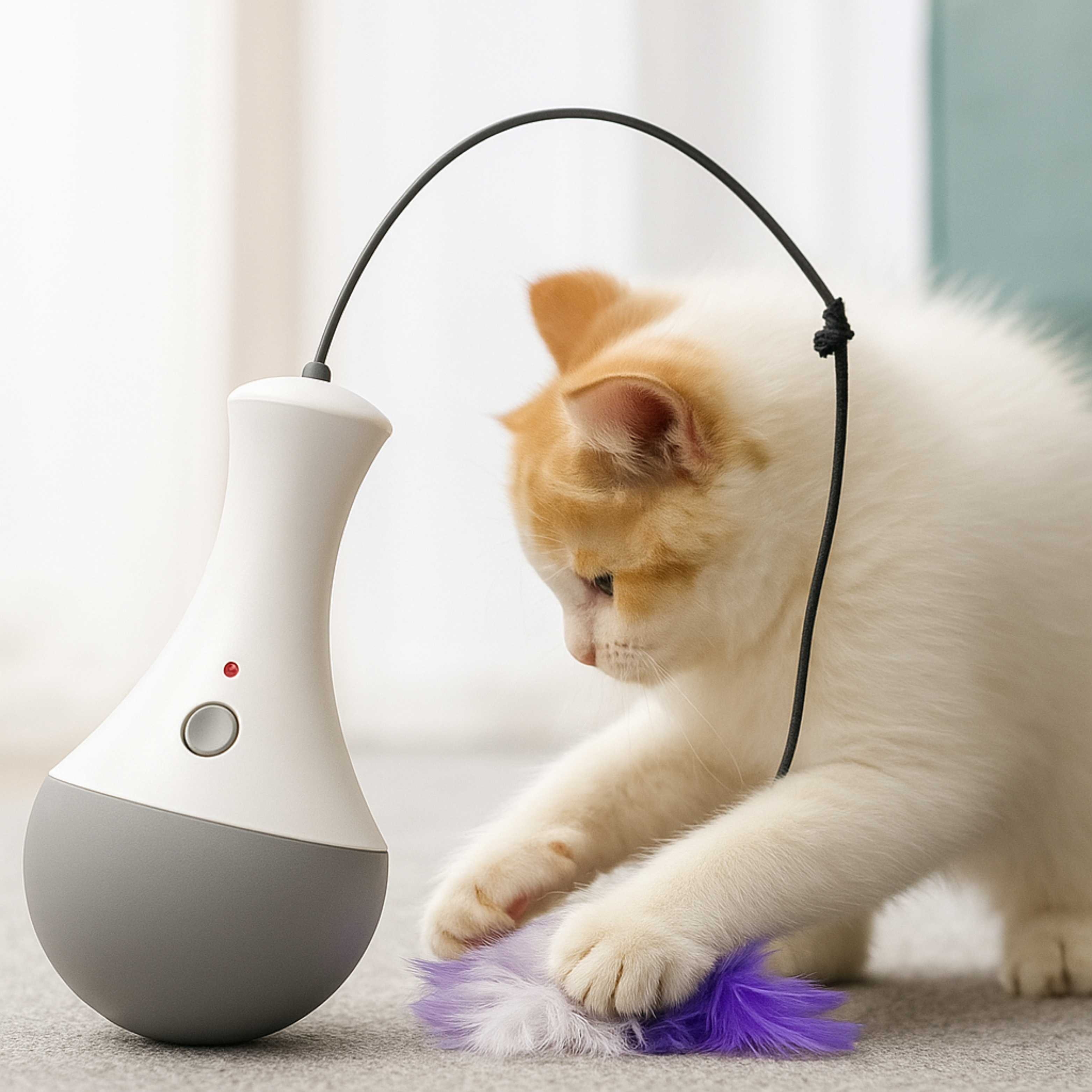 Jouet Interactif Automatique pour Chat – Rotation 360°, Plumes Amovibles, Moteur Silencieux Ma boutique
