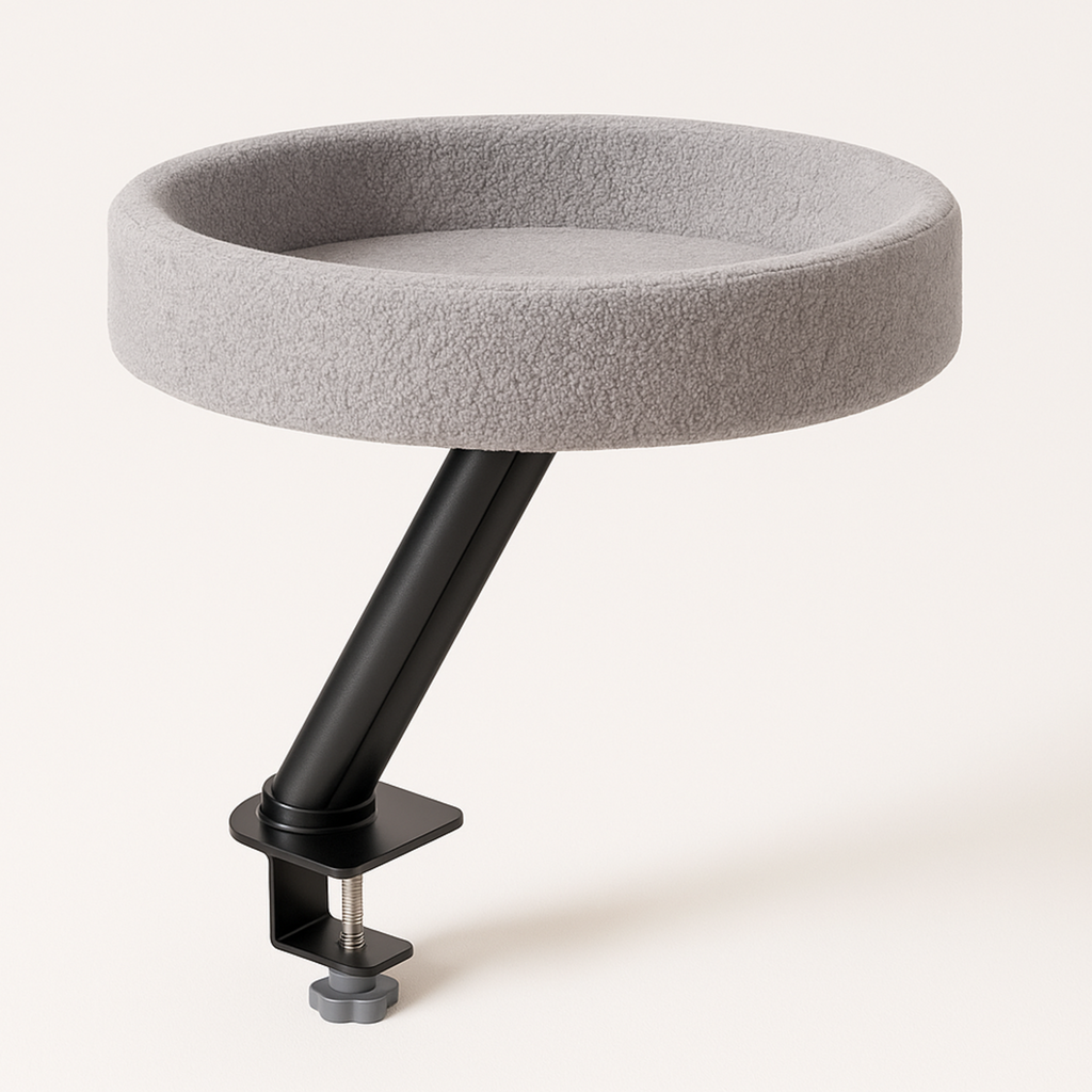 Lit Rond de Bureau pour Chat – Nid Doux et Confortable avec Hauteur Réglable et Cadre d’Escalade Ma boutique