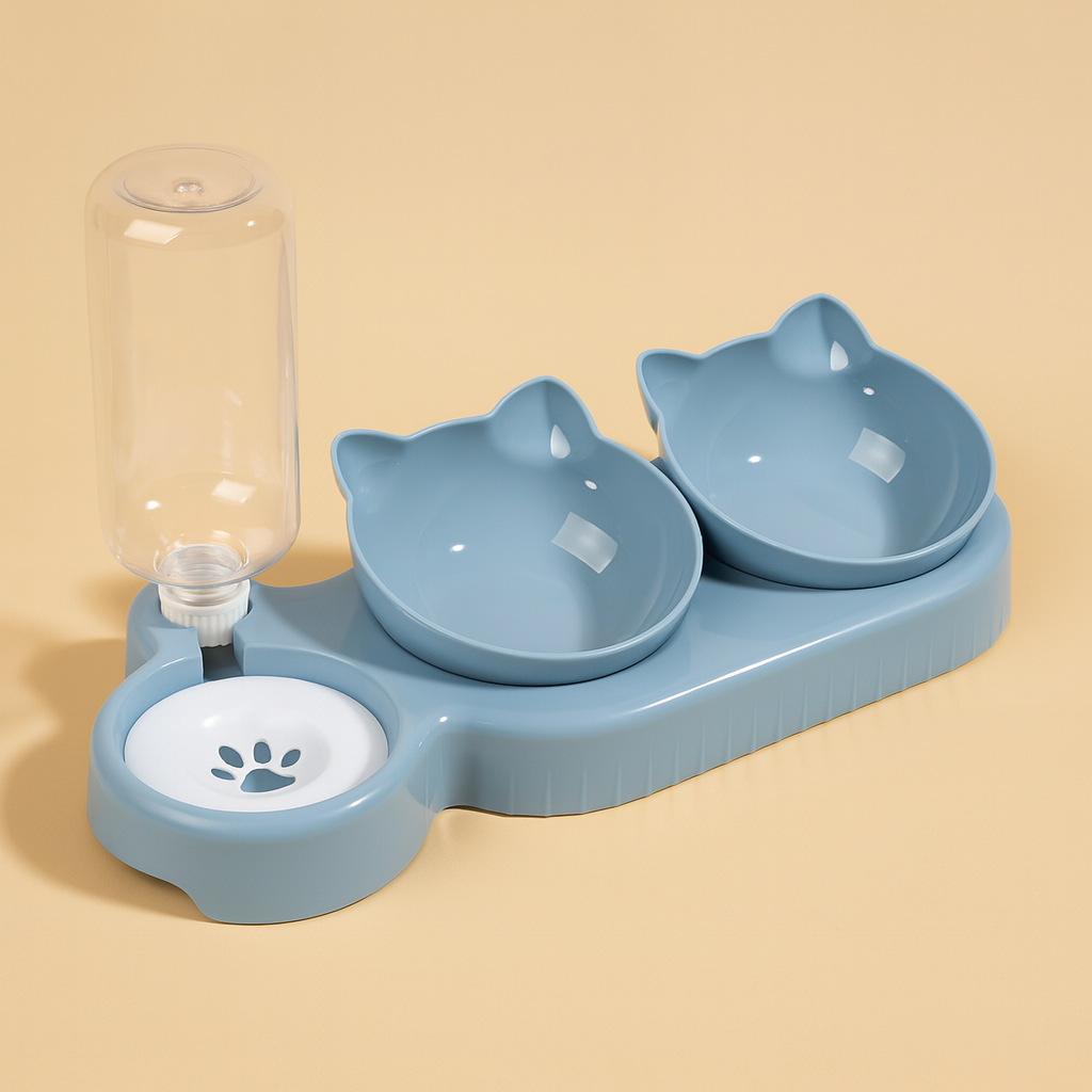 Bols 3 en 1 pour Animaux – Gamelle Inclinée avec Distributeur d’Eau par Gravité, Protection du Cou pour Chats et Chiens Ma boutique