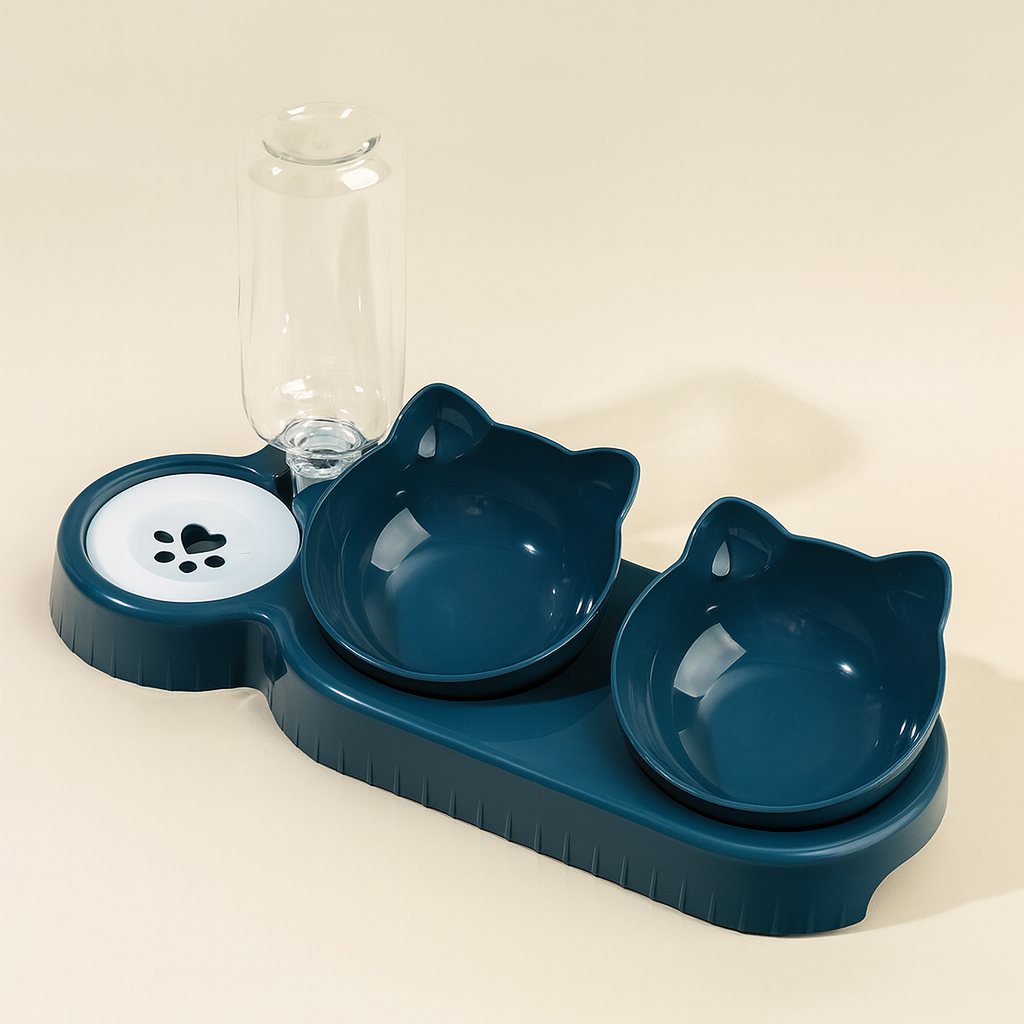 Bols 3 en 1 pour Animaux – Gamelle Inclinée avec Distributeur d’Eau par Gravité, Protection du Cou pour Chats et Chiens Ma boutique
